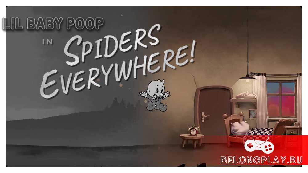 Spiders Everywhere Lil Baby Poop art logo wallpaper