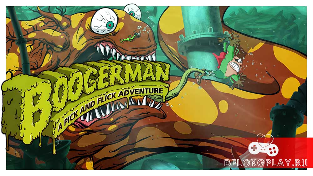 Boogerman: A pick and flick adventure game cover art logo wallpaper