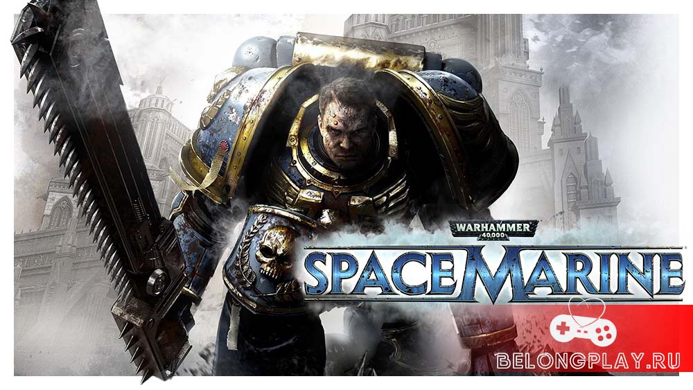 Warhammer 40,000: Space Marine game cover art logo wallpaper