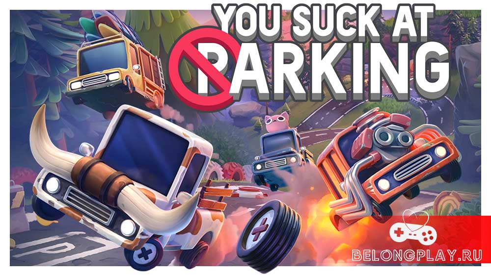 You Suck at Parking art game logo wallpaper