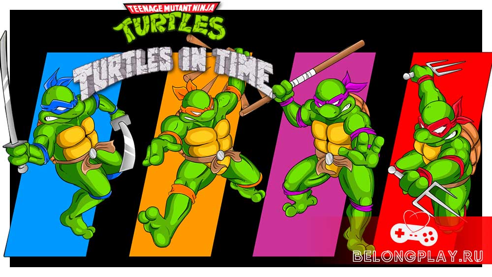 TMNT Teenage Mutant Ninja Turtles: Turtles In Time game cover art logo wallpaper