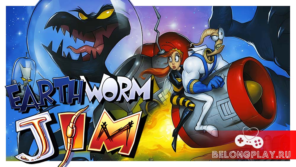earthworm jim logo game cover art wallpaper