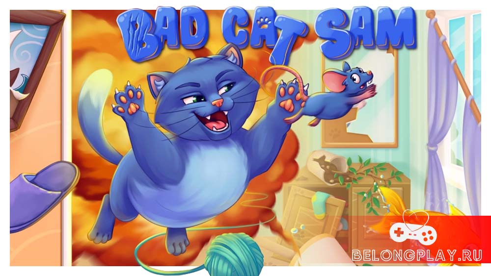 Bad cat Sam game cover art logo wallpaper