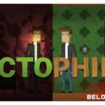 Nyctophilia game cover art logo wallpaper 2D pixel thriller horror adventure indie galaxy