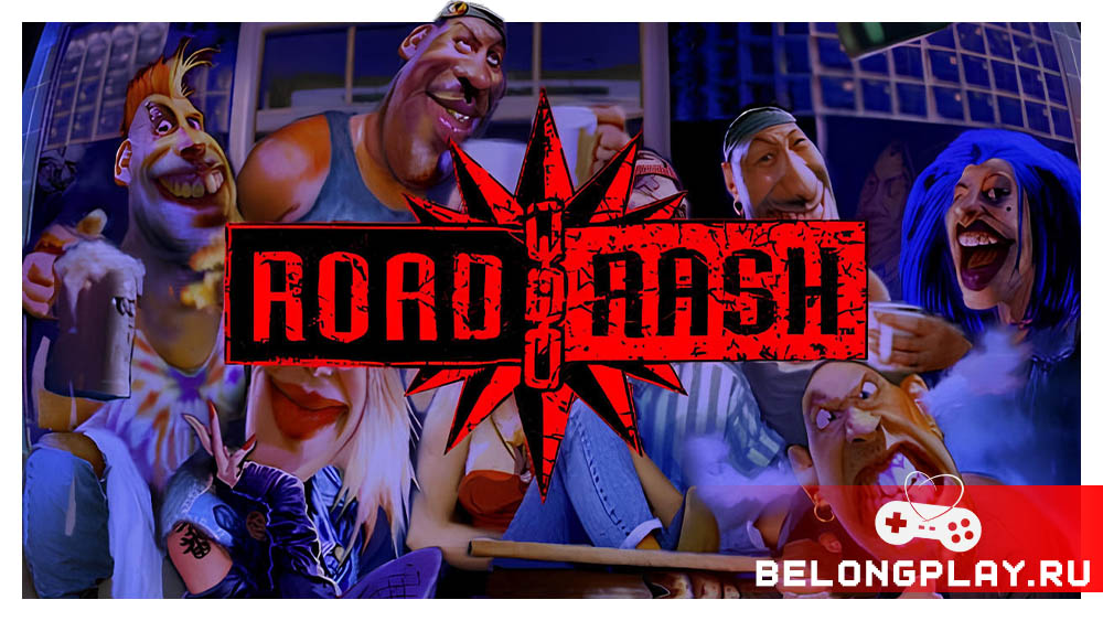 Road Rash game cover art logo wallpaper poster